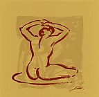 Alfred Gockel Canvas Paintings - Body Language I (gold)